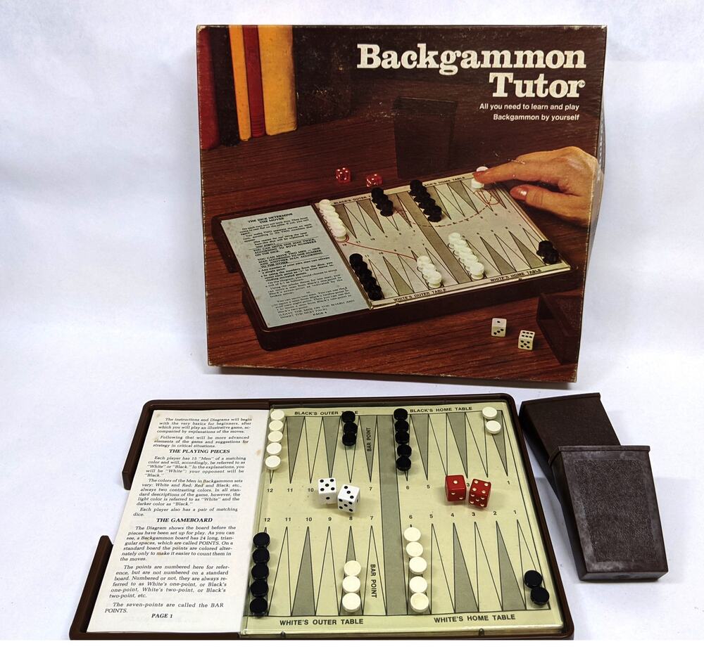 Vintage 1970s Backgammon Tutor Tutorial Board Game - 100% Complete